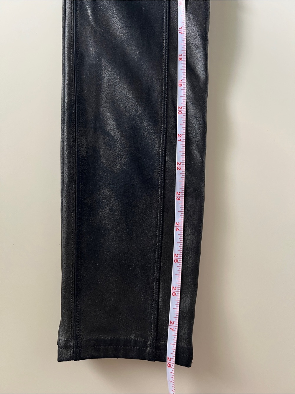 SPANX Faux Leather Moto Leggings Black High Rise Shaping L 20136R - Picture 11 of 12